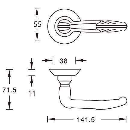 Ручка межкомнатная ARCHIE S010 112HH Aurora Line