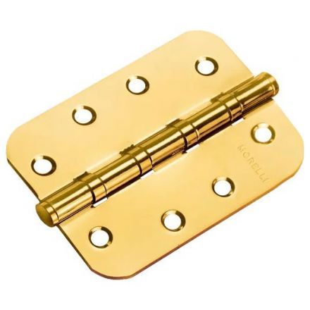 Петля стальная скругленная универсальная Morelli MS-C 100X70X2.5-4BB SG золото матовое