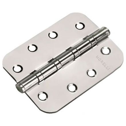 Петля стальная скругленная универсальная Morelli MS-C 100X70X2.5-4BB SN никель матовый