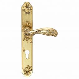 Ручка межкомнатная под ключ. цилиндр ARCHIE GENESIS FLOR S.GOLD (CL)