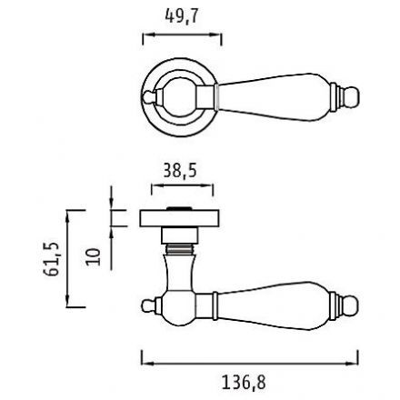 Ручка межкомнатная ARCHIE GENESIS FLOR ANT.COFFEE 20G