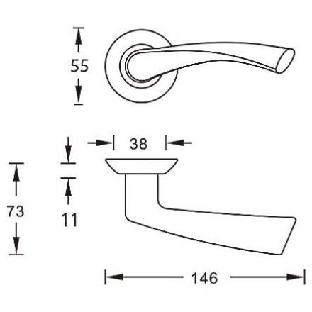 Ручка межкомнатная ARCHIE S010 X11HH Suave Line