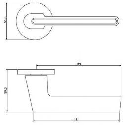 Ручка дверная ADDEN BAU RIVER S-486 CHROME/WHITE