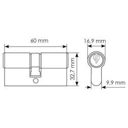 Ключевой цилиндр (60мм) Morelli 60C PC хром