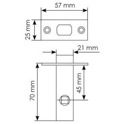 Защелка межкомнатная Morelli L6-45 SN никель матовый