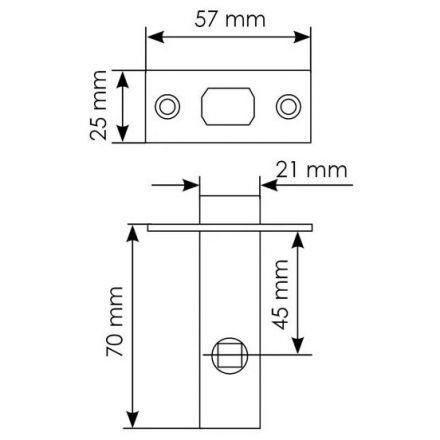 Защелка межкомнатная Morelli L6-45 SN никель матовый