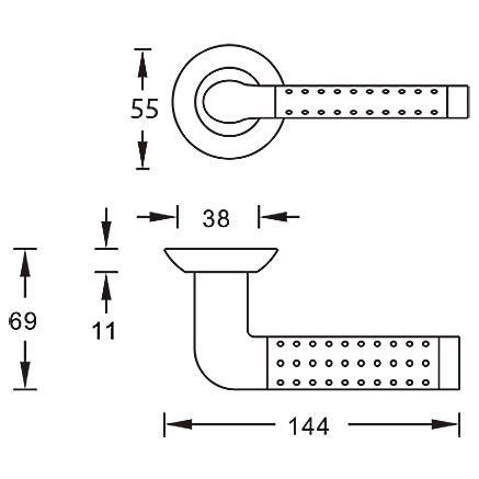 Ручка межкомнатная ARCHIE S010 47HHP Valoria Line