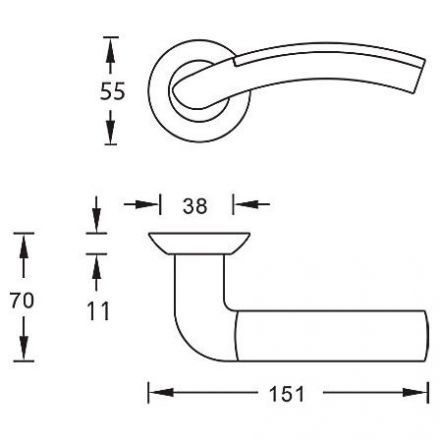 Ручка межкомнатная ARCHIE S010 59HH Vela Line