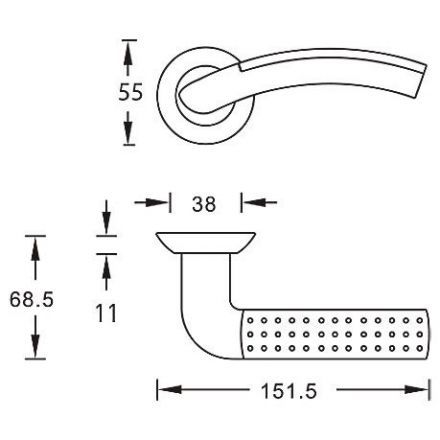 Ручка межкомнатная ARCHIE S010 59HHP Vela Line