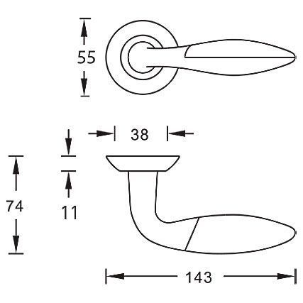 Ручка межкомнатная ARCHIE S010 95HH Palmetta Line