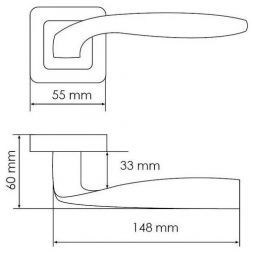 Ручка дверная Morelli MH-45 GR/CP-S55 графит/хром