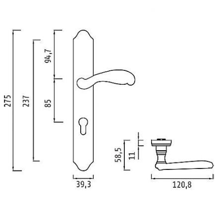 Ручка межкомнатная ARCHIE S010 113HH Melado Line