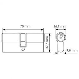 Ключевой цилиндр (70мм) Morelli 70C BL черный