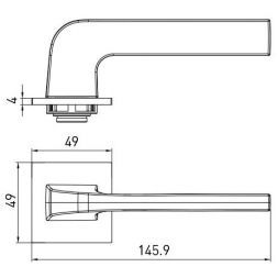 Ручка межкомнатная ARCHIE VERGE Bend S.CHROME Bend Line