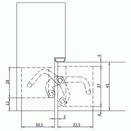 Петля скрытая Morelli HH-5 PG