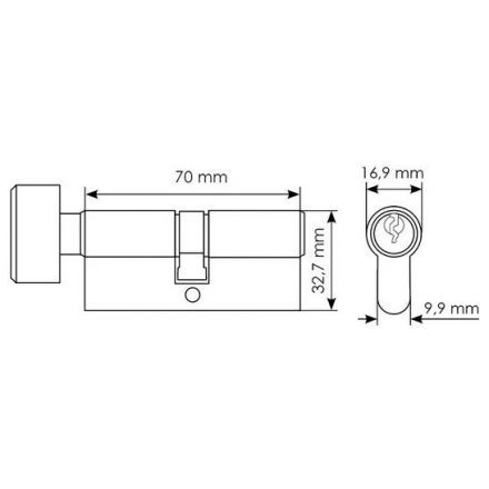 Ключевой цилиндр (70мм) Morelli 70CK BL черный