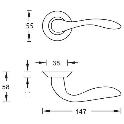 Ручка межкомнатная ARCHIE S010 RHH Adamar Line